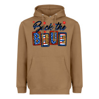 Toasted Coconut Back the blue Heavyweight Hoodie - Neo Western