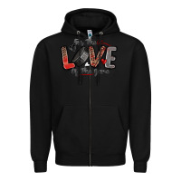 Black for the love of the game hockey Zipper Hoodie - Zillion Design Studio