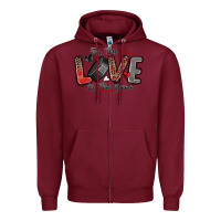 Burgundy for the love of the game hockey Zipper Hoodie - Zillion Design Studio