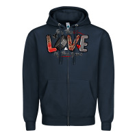 Navy for the love of the game hockey Zipper Hoodie - Zillion Design Studio