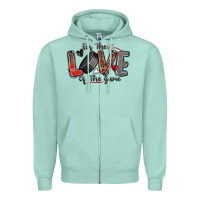 Seafoam for the love of the game hockey Zipper Hoodie - Zillion Design Studio