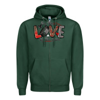 Sports Green for the love of the game hockey Zipper Hoodie - Zillion Design Studio