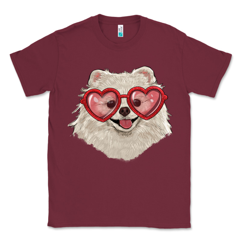 White Pomeranian With Love Glasses Classic Tee by RanaPortraitStore | Teevron