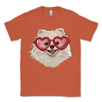 Copper white pomeranian with love glasses Classic Tee - RanaPortraitStore