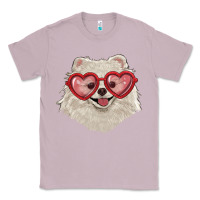 Lilac white pomeranian with love glasses Classic Tee - RanaPortraitStore