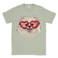 Matcha white pomeranian with love glasses Classic Tee - RanaPortraitStore