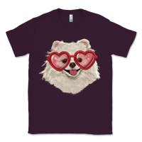 Plum white pomeranian with love glasses Classic Tee - RanaPortraitStore