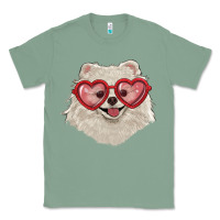 Sage white pomeranian with love glasses Classic Tee - RanaPortraitStore