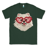 Sports Green white pomeranian with love glasses Classic Tee - RanaPortraitStore