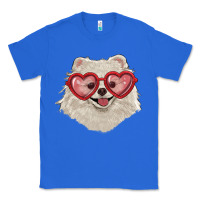 True Royal white pomeranian with love glasses Classic Tee - RanaPortraitStore