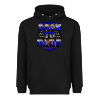 Black Back the blue Heavyweight Hoodie - Neo Western