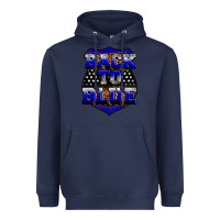 Navy Back the blue Heavyweight Hoodie - Neo Western