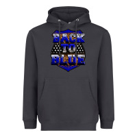 Smoke Back the blue Heavyweight Hoodie - Neo Western