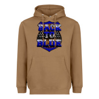 Toasted Coconut Back the blue Heavyweight Hoodie - Neo Western