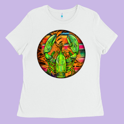 Lobster Round Ladies Tee Designed By Barkaloodesign