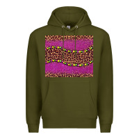 Army Green mardi gras  leopard pink glitter bead Premium Hoodie - BarkalooDesign