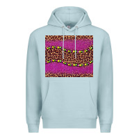 Blue Mist mardi gras  leopard pink glitter bead Premium Hoodie - BarkalooDesign