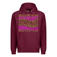 Burgundy mardi gras  leopard pink glitter bead Premium Hoodie - BarkalooDesign
