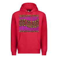 Cardinal mardi gras  leopard pink glitter bead Premium Hoodie - BarkalooDesign