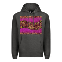 Charcoal Heather mardi gras  leopard pink glitter bead Premium Hoodie - BarkalooDesign