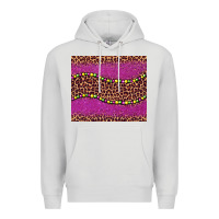 Dove Grey mardi gras  leopard pink glitter bead Premium Hoodie - BarkalooDesign