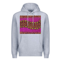 Heather Grey mardi gras  leopard pink glitter bead Premium Hoodie - BarkalooDesign