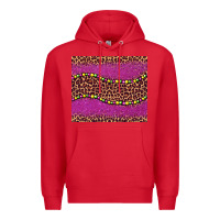 Red mardi gras  leopard pink glitter bead Premium Hoodie - BarkalooDesign