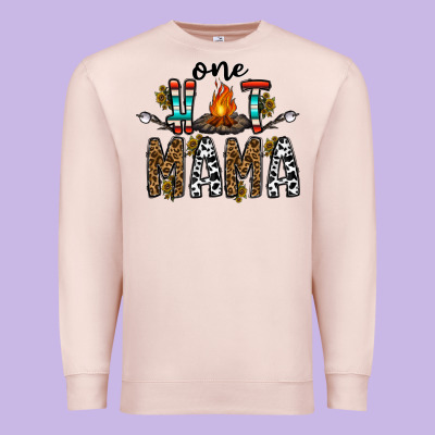One Hot Mama Premium Sweatshirt Designed By Cowhidedigitalart