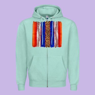 Zipper Hoodie baseball brush strokes