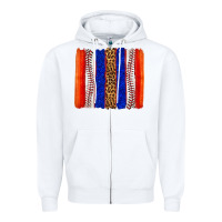White baseball brush strokes Zipper Hoodie - texasbilliewilder