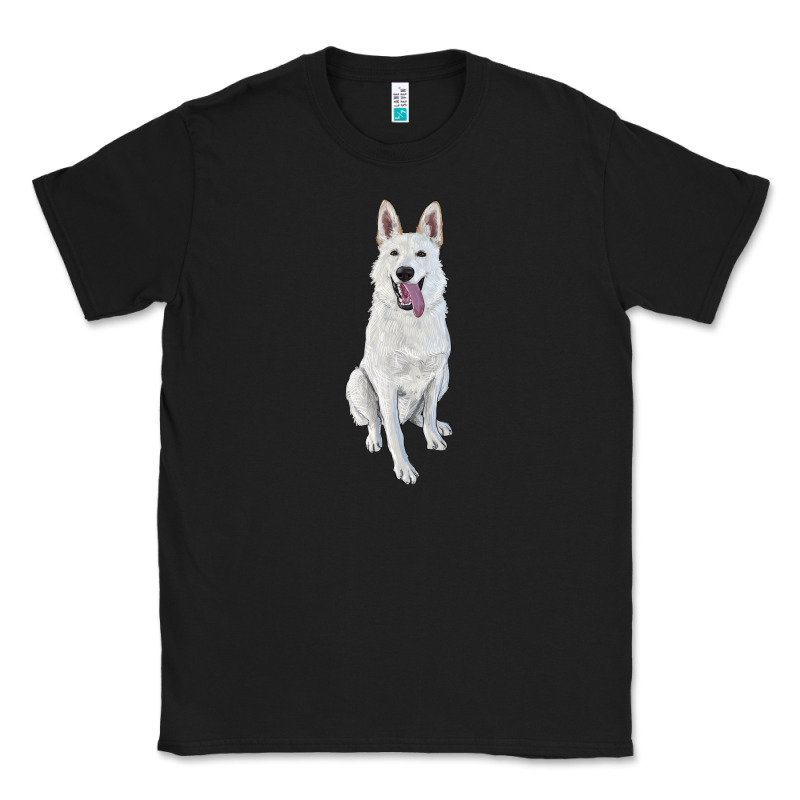 Hand Drawing White Shepherd Classic Tee by RanaPortraitStore | Teevron