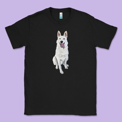 Classic Tee Hand Drawing White Shepherd