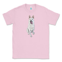 Bubblegum Pink Hand Drawing White Shepherd Classic Tee - RanaPortraitStore