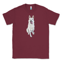 Burgundy Hand Drawing White Shepherd Classic Tee - RanaPortraitStore