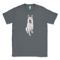 Charcoal Heather Hand Drawing White Shepherd Classic Tee - RanaPortraitStore