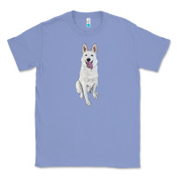 Colony Blue Hand Drawing White Shepherd Classic Tee - RanaPortraitStore