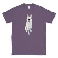 Lavender Hand Drawing White Shepherd Classic Tee - RanaPortraitStore