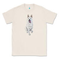 Natural Hand Drawing White Shepherd Classic Tee - RanaPortraitStore