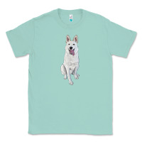 Seafoam Hand Drawing White Shepherd Classic Tee - RanaPortraitStore