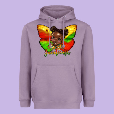 Juneteenth Butterfly Black Girl Heavyweight Hoodie Designed By Hra Design Shop