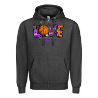 Charcoal Heather for the love of the game basketball Zipper Hoodie - Zillion Design Studio