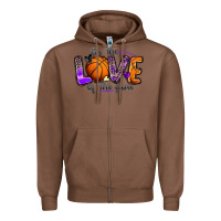 Chestnut for the love of the game basketball Zipper Hoodie - Zillion Design Studio