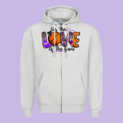 For The Love Of The Game Basketball Zipper Hoodie Designed By Zillion Design Studio