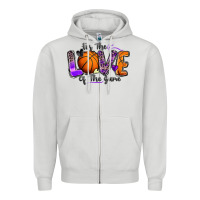 Dove Grey for the love of the game basketball Zipper Hoodie - Zillion Design Studio