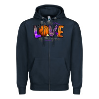 Navy for the love of the game basketball Zipper Hoodie - Zillion Design Studio