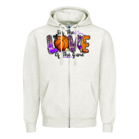Oatmeal Heather for the love of the game basketball Zipper Hoodie - Zillion Design Studio