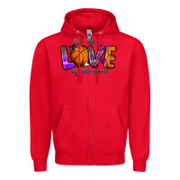 Red for the love of the game basketball Zipper Hoodie - Zillion Design Studio