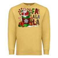 Antique Gold fa la la la la christmas santa claus coffee cup Premium Sweatshirt - FaDigitalArtStudio