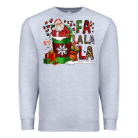 Heather Grey fa la la la la christmas santa claus coffee cup Premium Sweatshirt - FaDigitalArtStudio