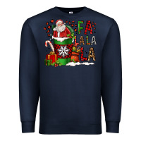 Navy fa la la la la christmas santa claus coffee cup Premium Sweatshirt - FaDigitalArtStudio